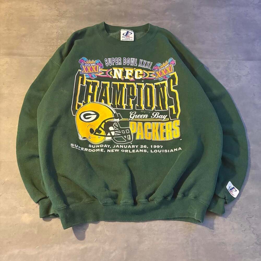 Vintage 90s Logo Athletic Green Bay Packers Super Bowl XXXI Champions Sweatshirt